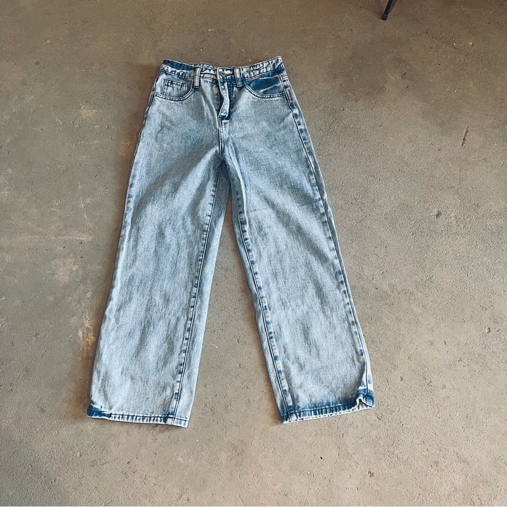 SHEIN White wash adjustable waist Jeans